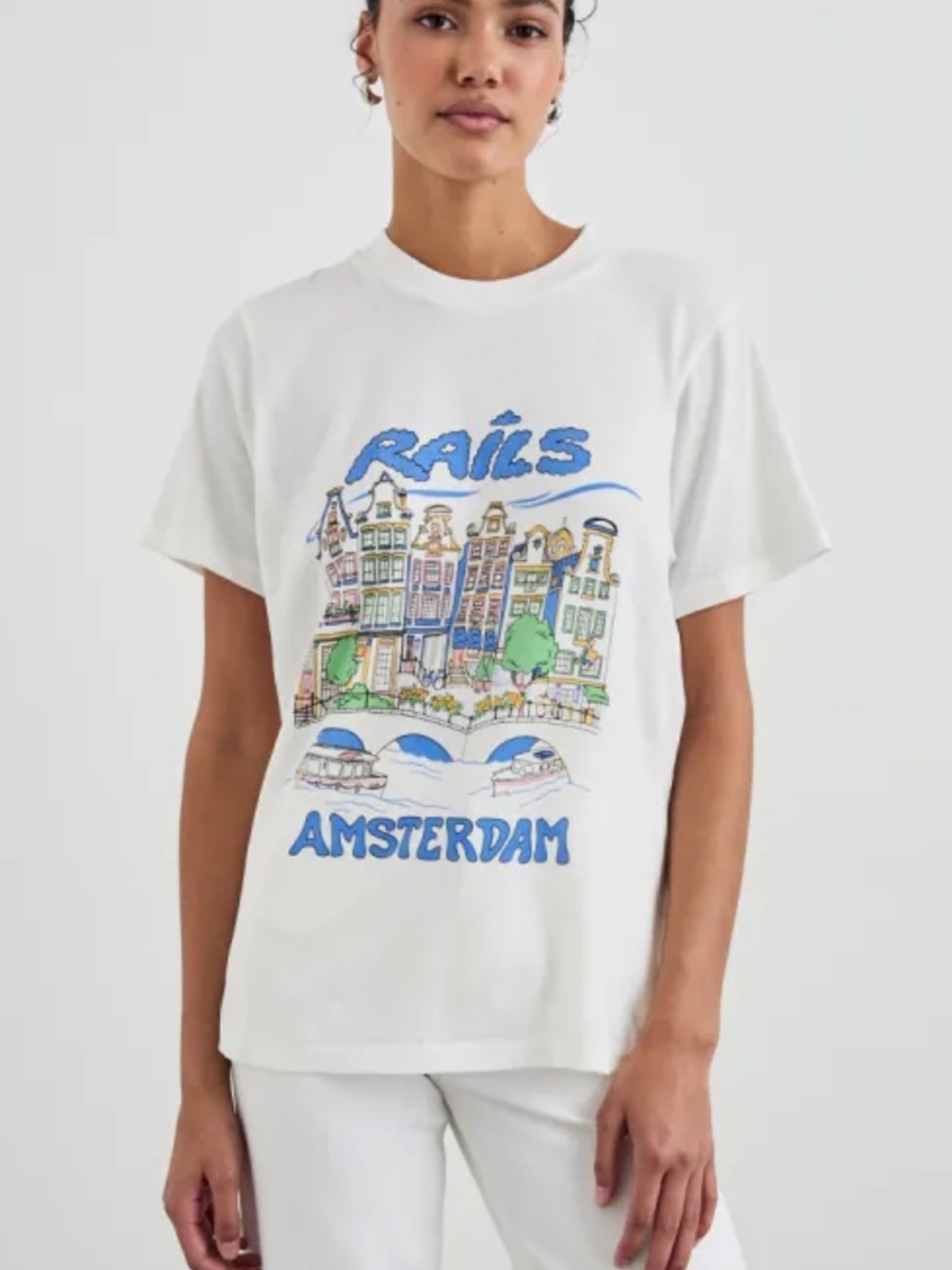 Rails White Amsterdam Graphic Tee